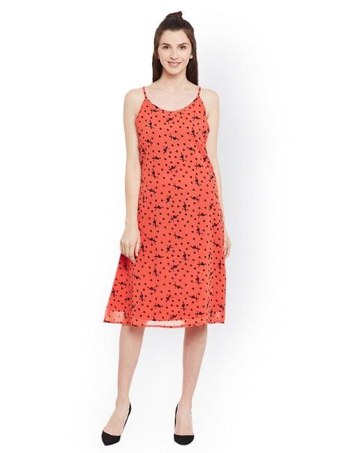 belle fille orange printed dress