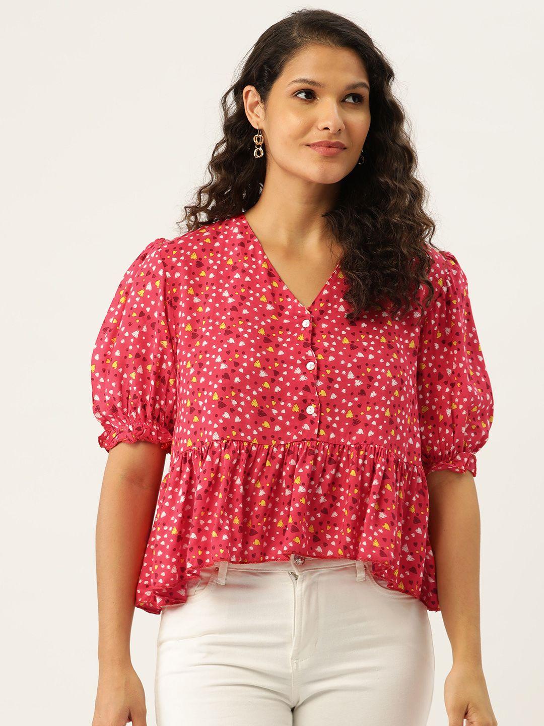 belle fille pink print top