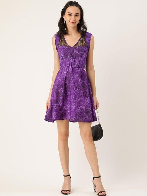 belle fille purple floral print dress