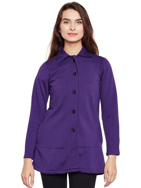 belle fille purple regular fit coat