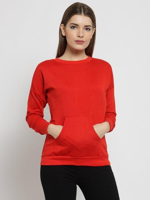 belle fille red full sleeves sweatshirt