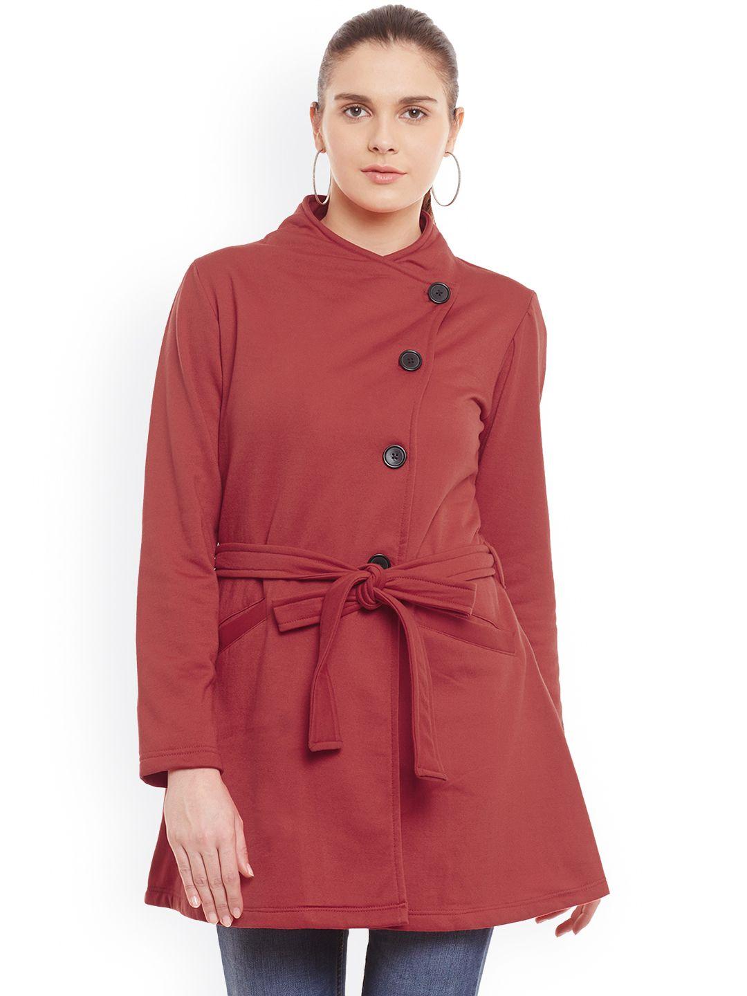 belle fille red standard fit overcoat