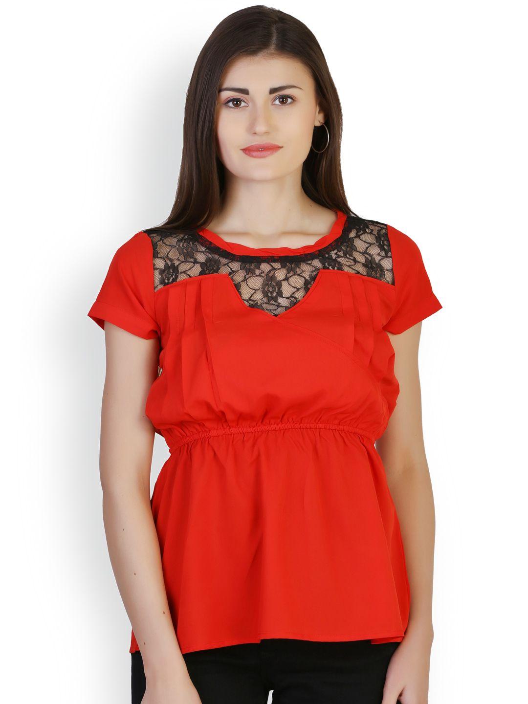 belle fille red top