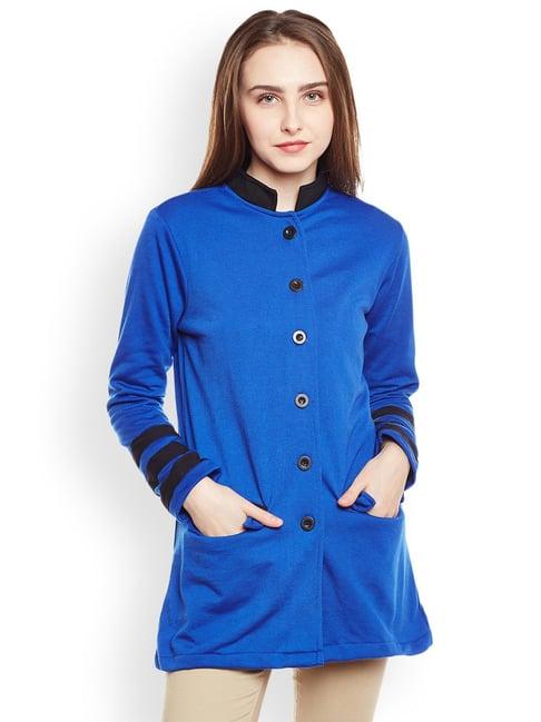 belle fille royal blue regular fit coat