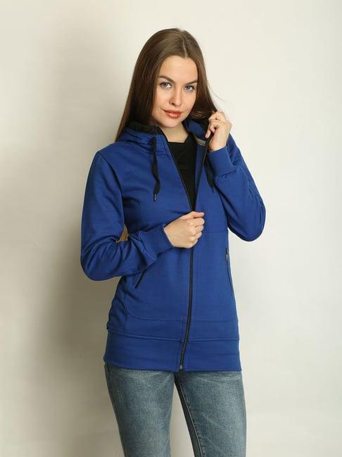 belle fille royal blue regular fit hoodie