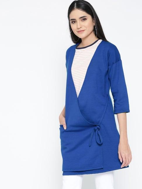 belle fille royal blue regular fit shrug