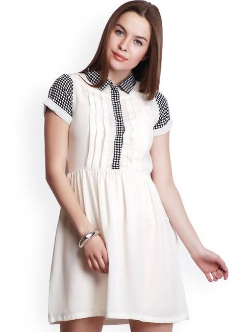 belle fille white & black checks dress