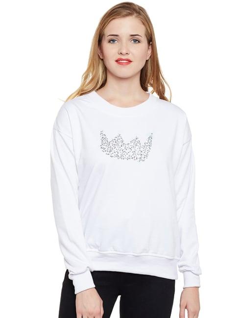 belle fille white embellished sweatshirt