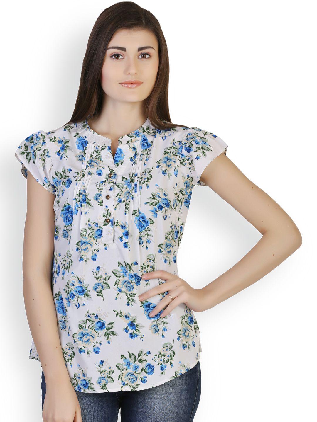 belle fille white floral print top