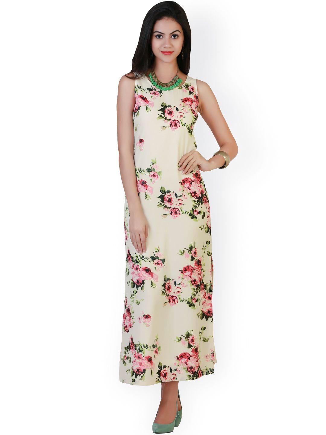 belle fille white printed maxi dress