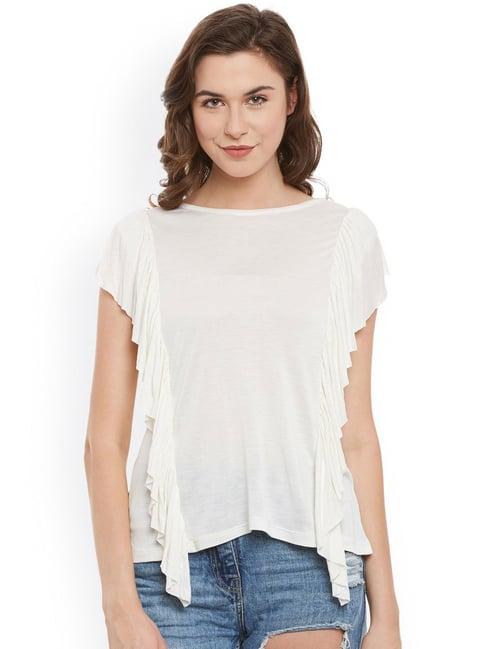 belle fille white regular fit top