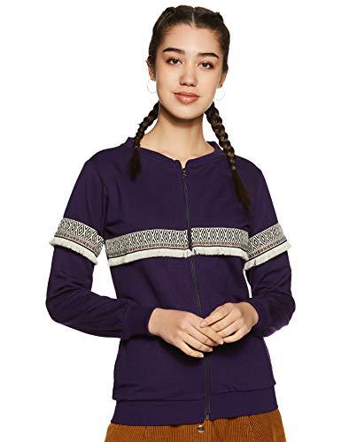 belle fille women's fleece sweatshirt (bfjt-7079, purple, xx-large)