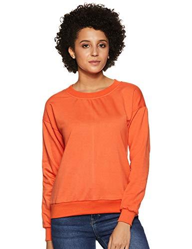 belle fille women's fleece sweatshirt (bfjt-8061-2_orange_xx-large)