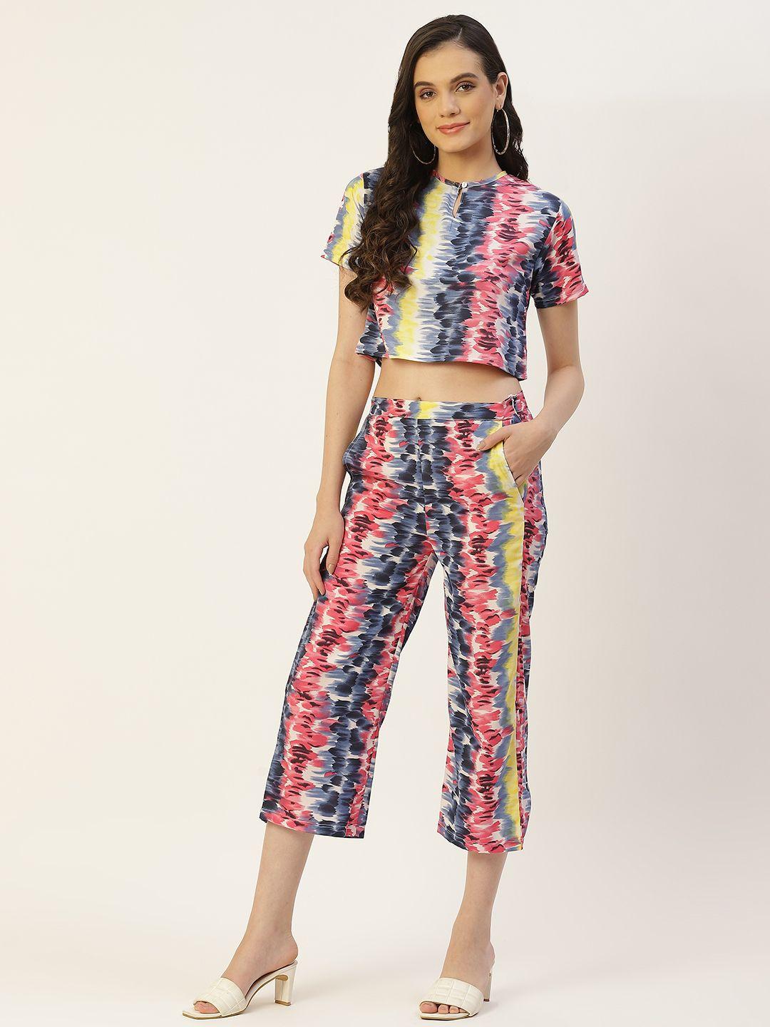 belle fille women abstract printed co-ords