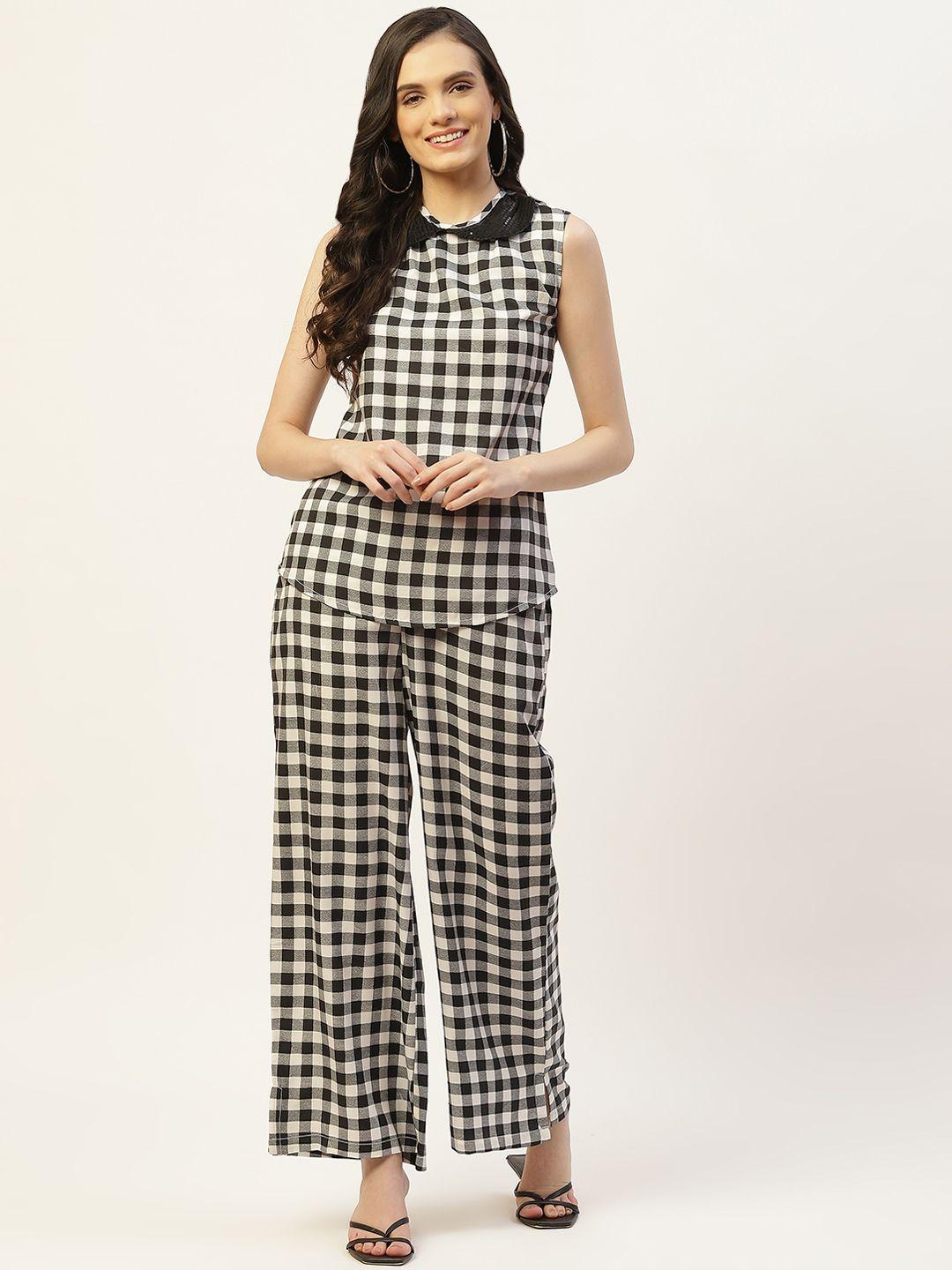 belle fille women checked co-ords