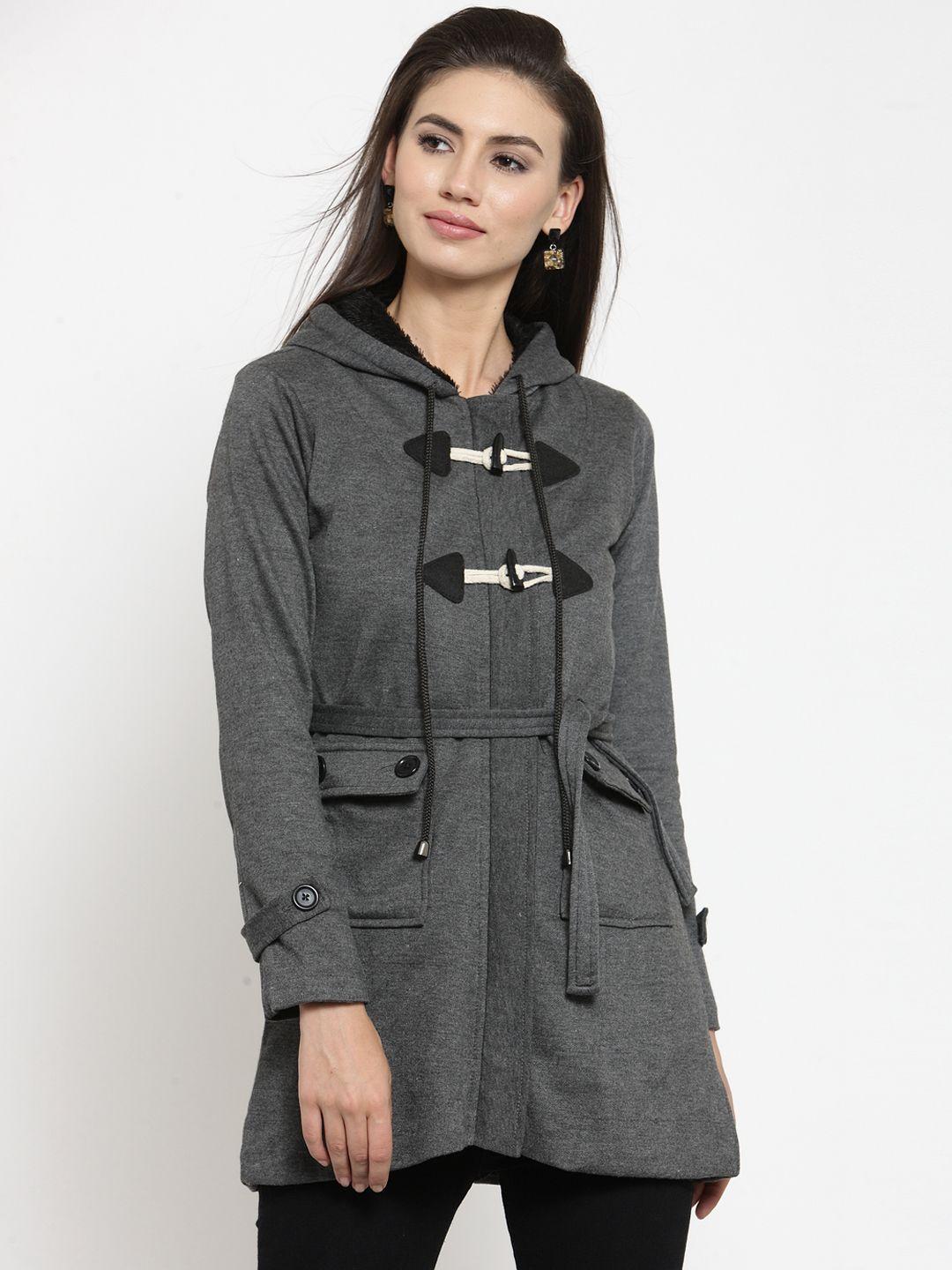 belle fille women grey solid tailored jacket