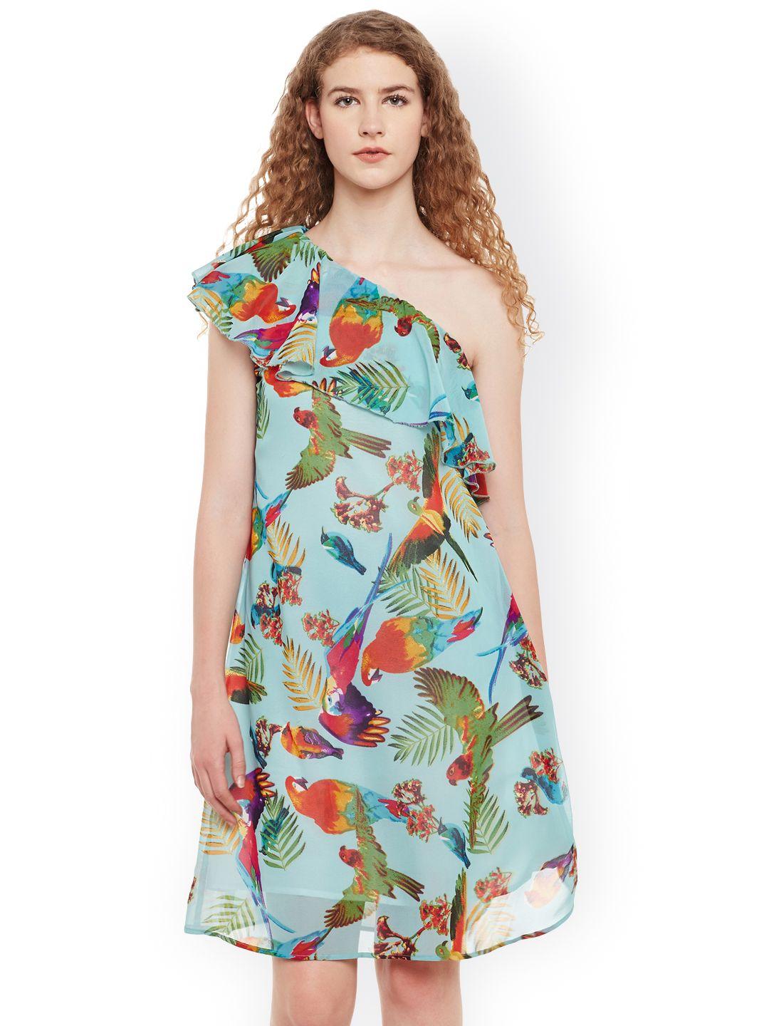 belle fille women multicoloured printed a-line dress