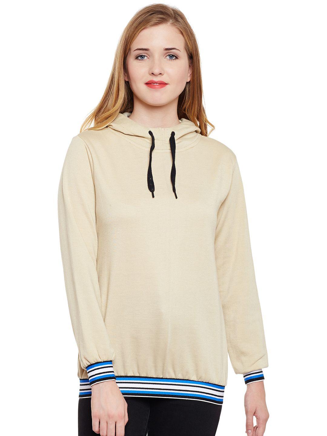 belle fille women nude-coloured solid hooded sweatshirt