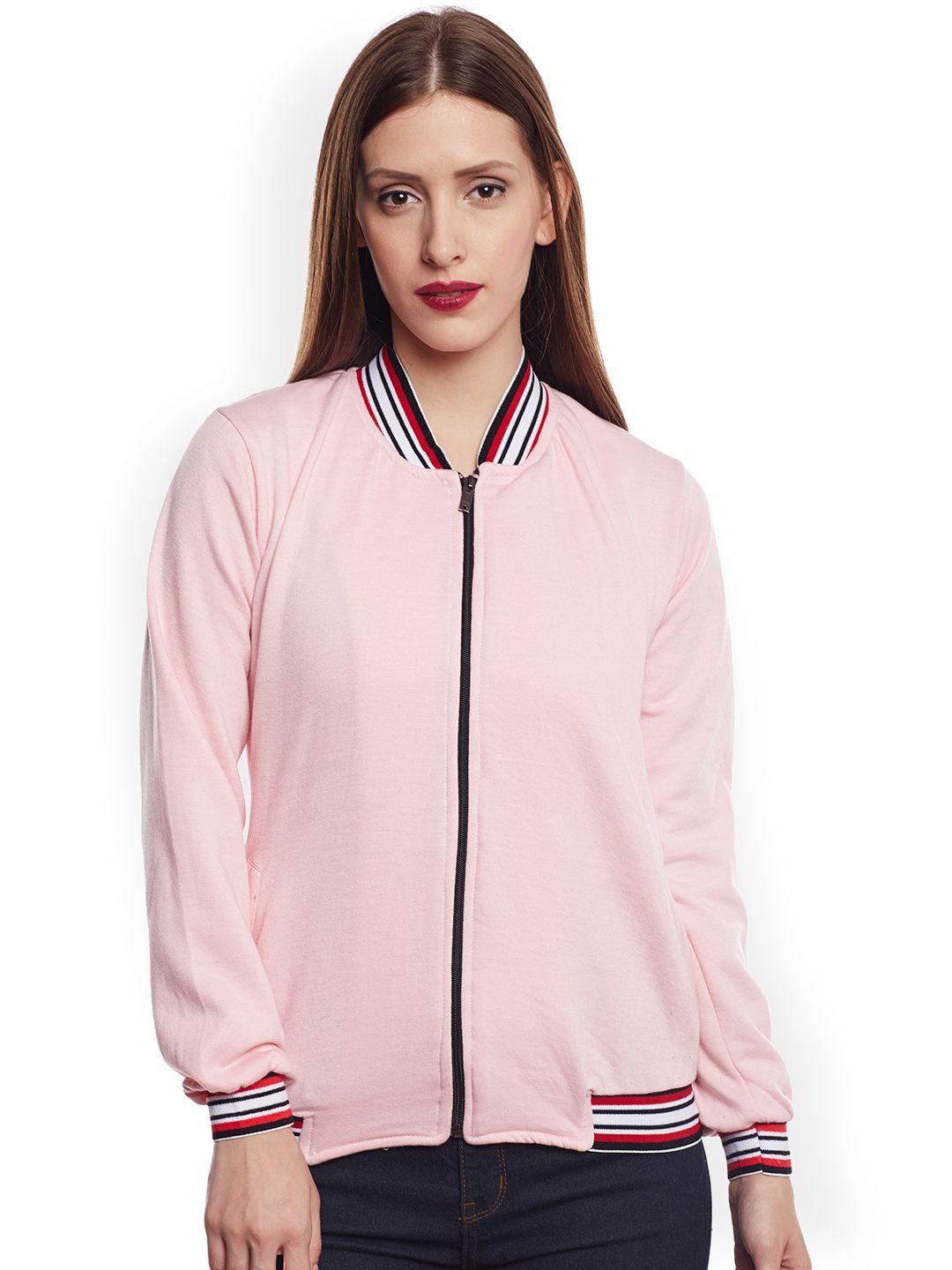 belle fille women pink solid lightweight tailored jacket