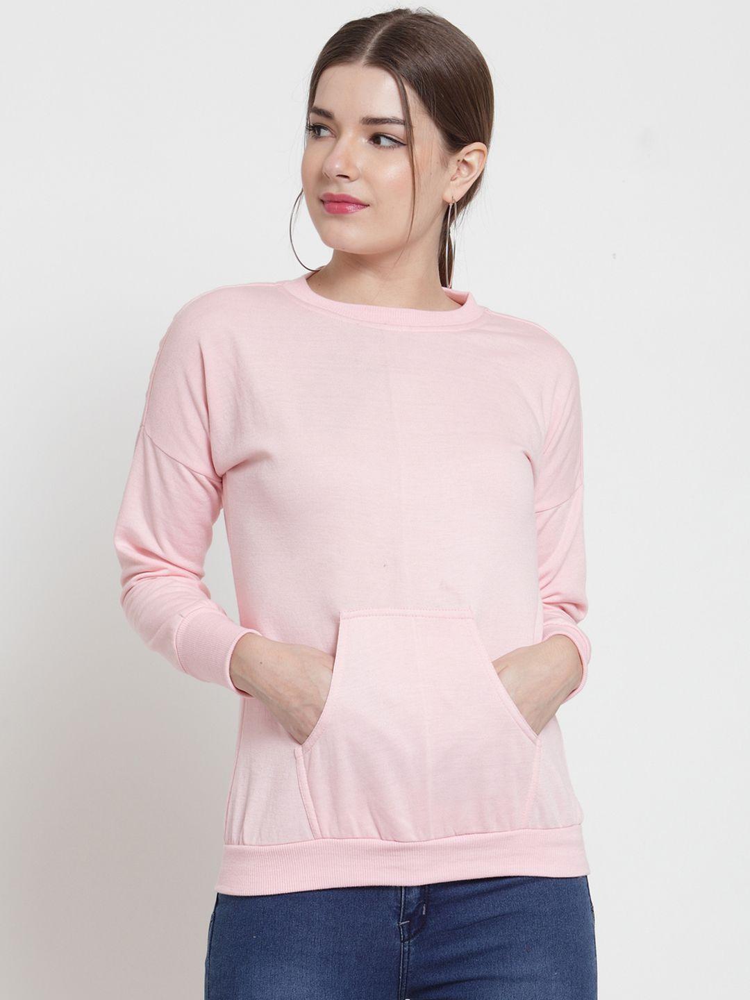 belle fille women pink solid sweatshirt