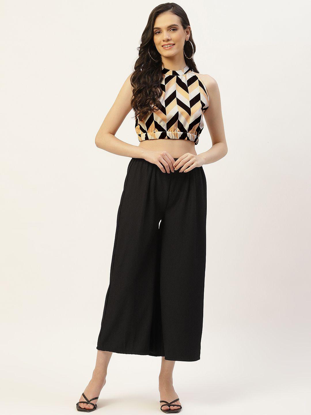 belle fille women printed top with trousers