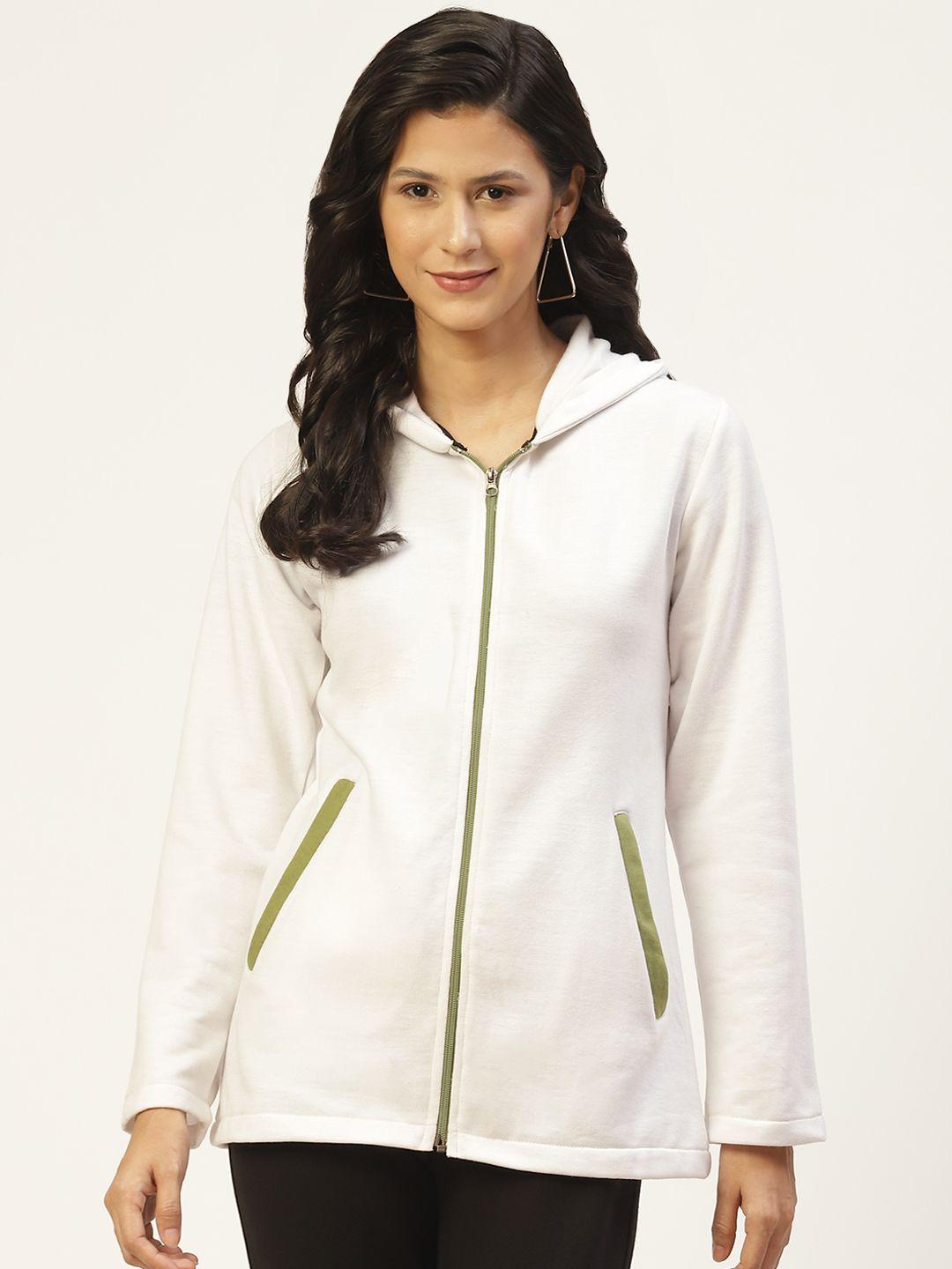 belle fille women white fleece open front jacket