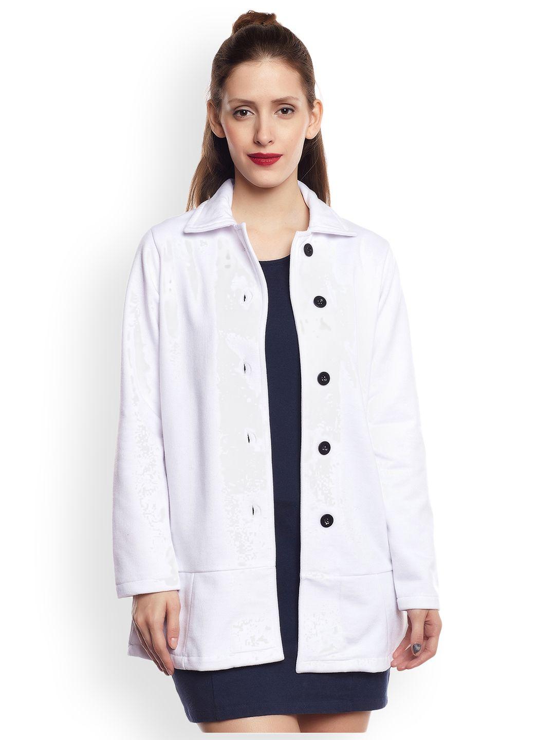 belle fille women white fleece pea coat