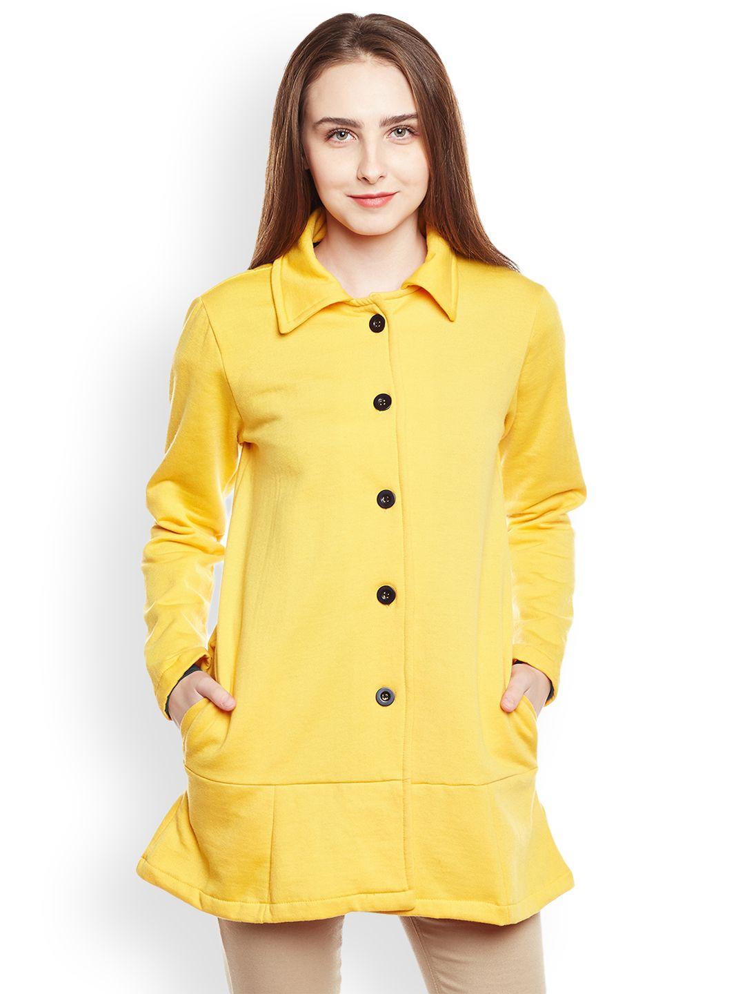 belle fille women yellow overcoat