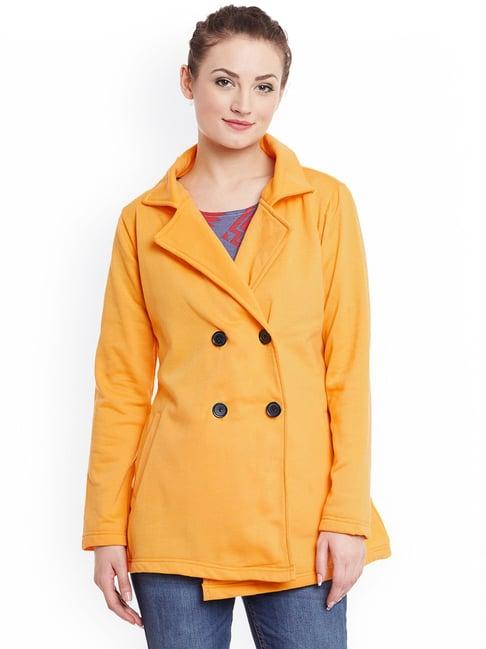 belle fille yellow regular fit coat