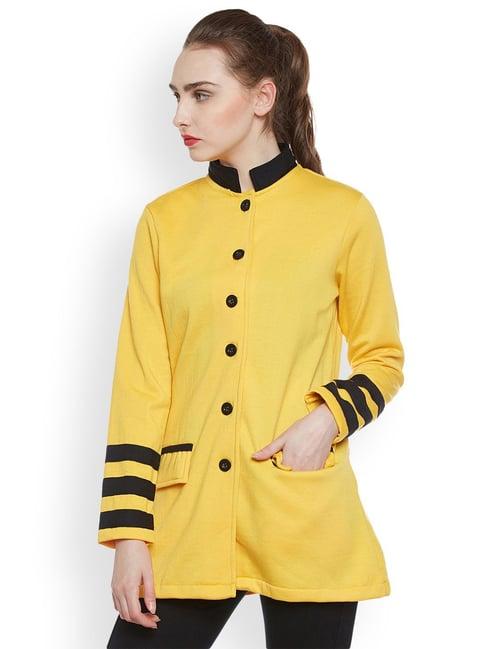 belle fille yellow regular fit coat