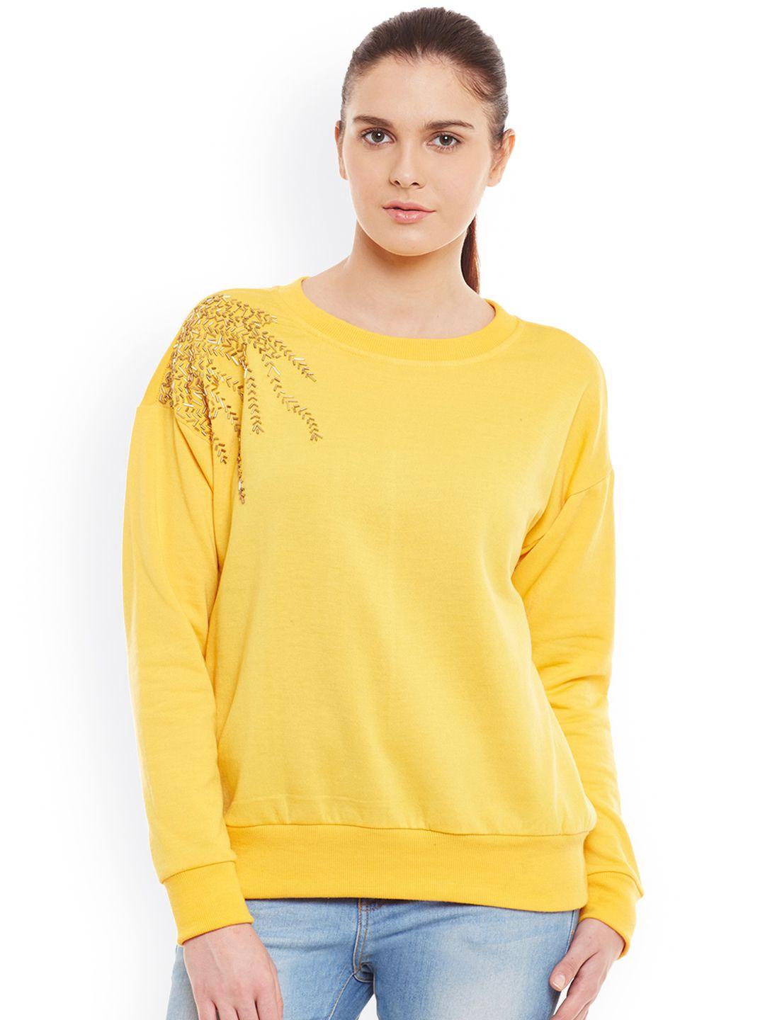 belle fille yellow sweatshirt with embellished detail