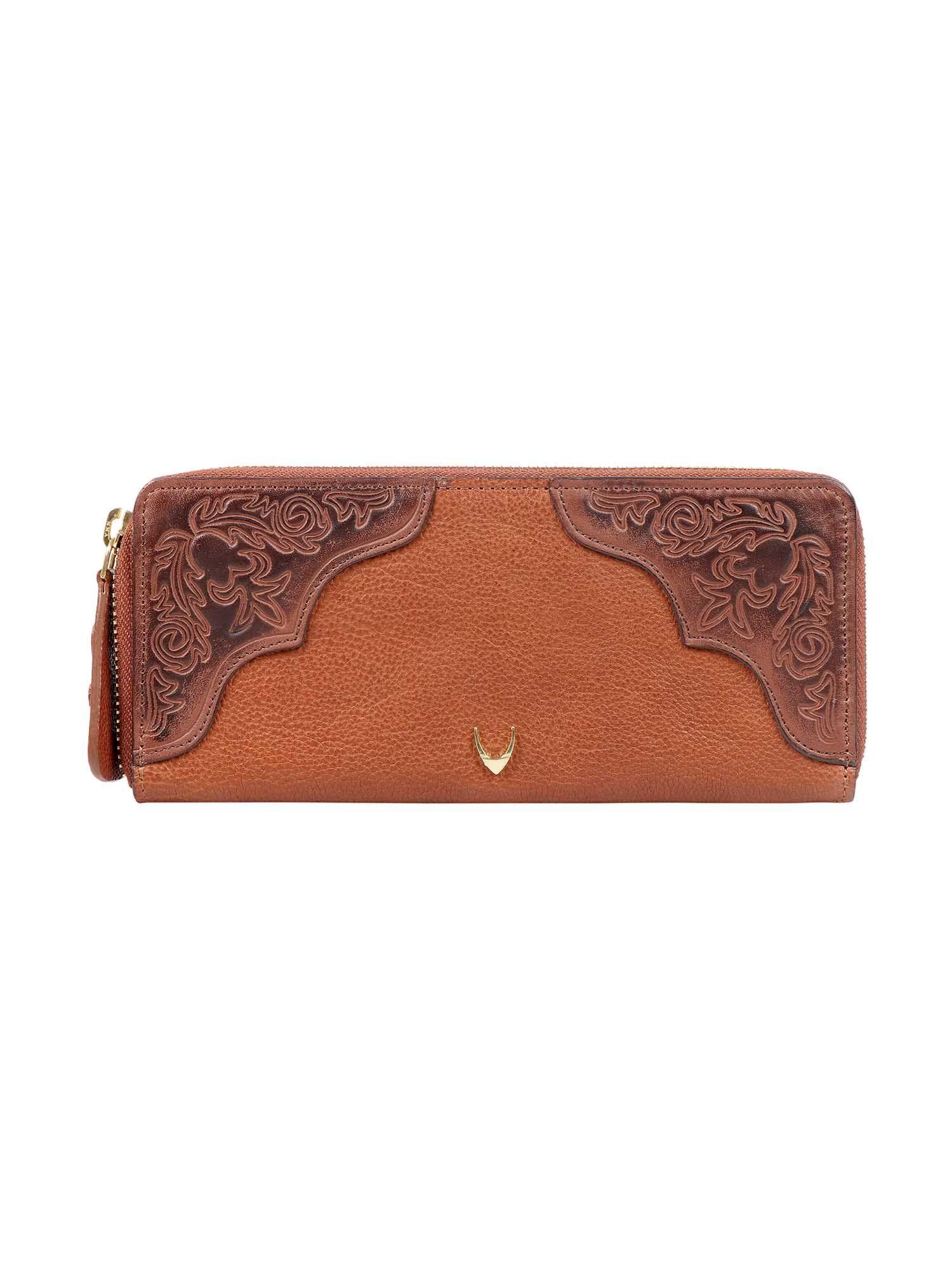 belle star w1 (rf) tan leather women's wallet
