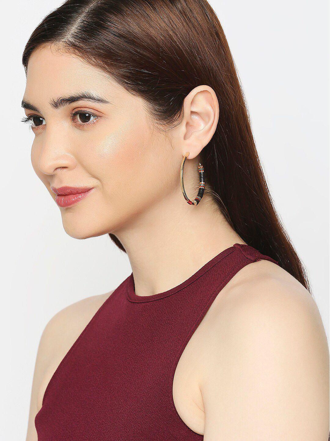 belleziya multicolored contemporary half hoop earrings