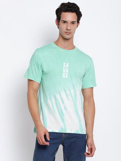 belliskey mint green regular fit tie - dye t-shirt