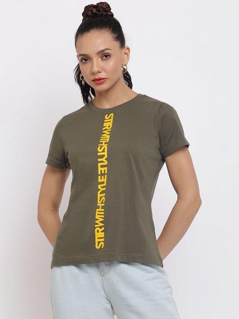 belliskey olive graphic print t-shirt