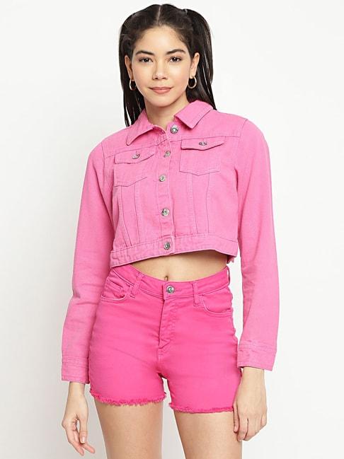 belliskey pink regular fit cropped jacket