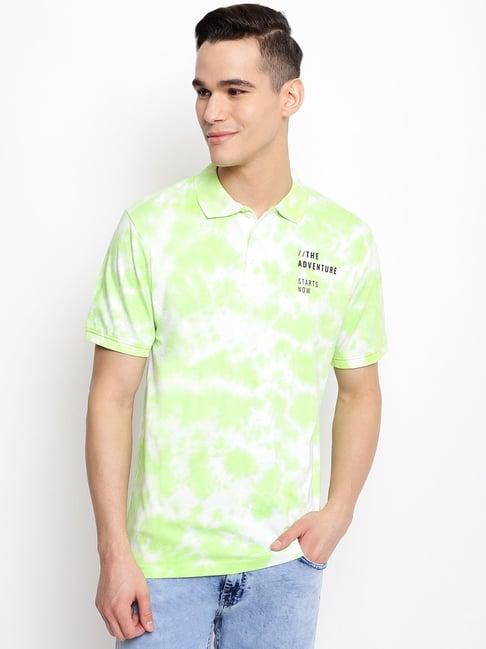 belliskey green regular fit tie - dye polo t-shirt