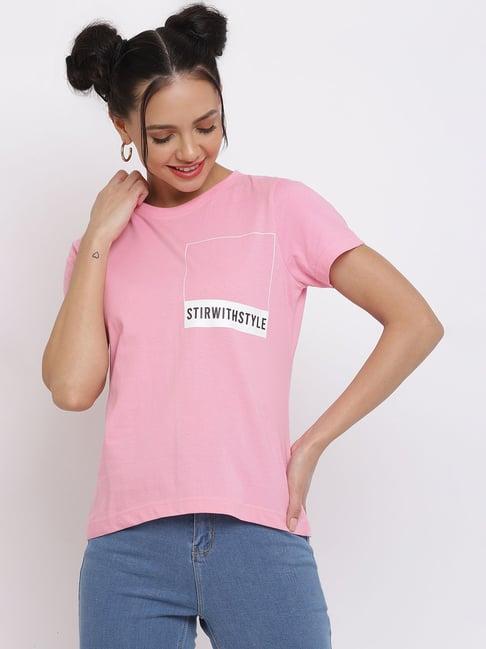 belliskey light pink graphic print t-shirt