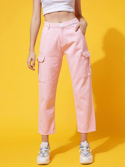 belliskey light pink regular fit high rise jeans