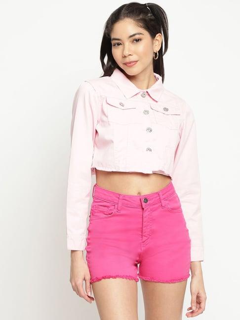 belliskey pink regular fit cropped jacket