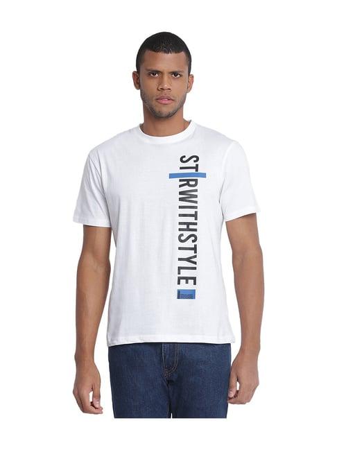 belliskey white cotton regular fit t-shirt