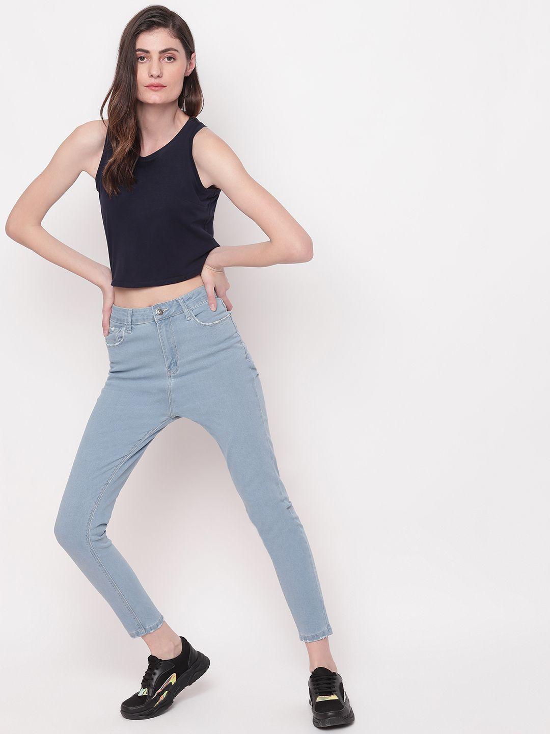 belliskey women blue slim fit high-rise jeans