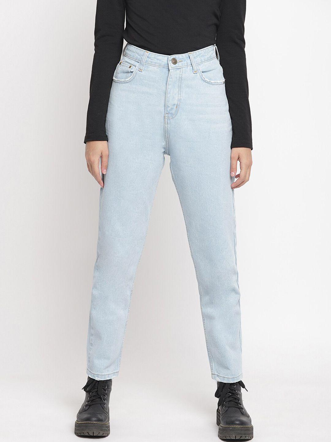 belliskey women blue slim fit high-rise stretchable jeans