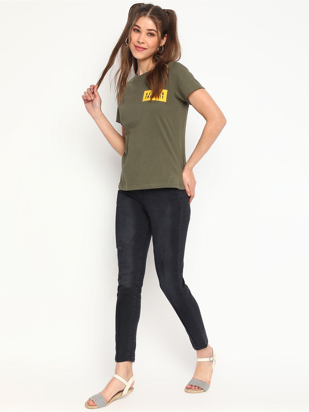 belliskey women green & yellow t-shirt