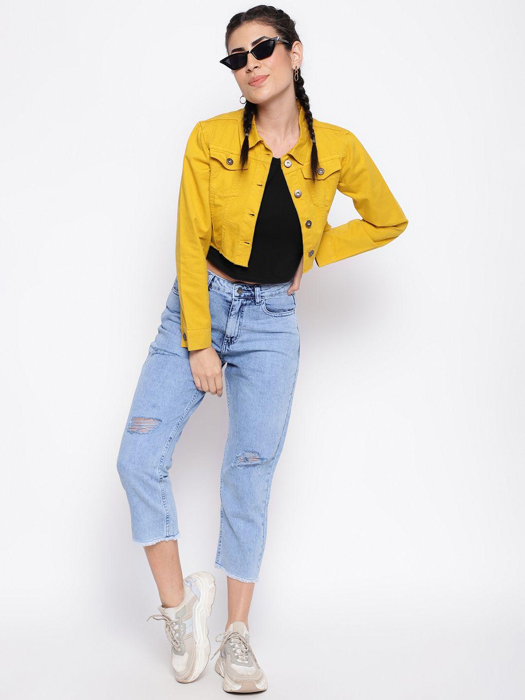 belliskey women lightweight crop denim jacket