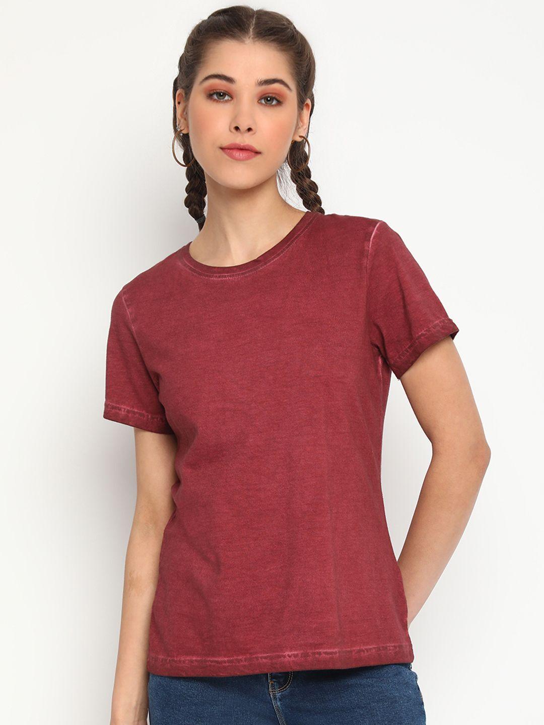 belliskey women maroon t-shirt