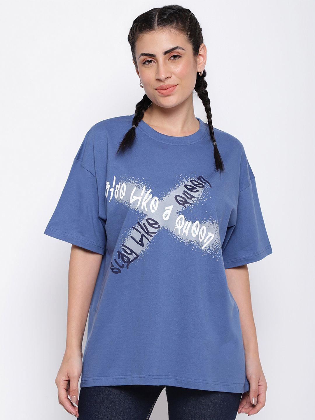 belliskey women typography printed loose t-shirt