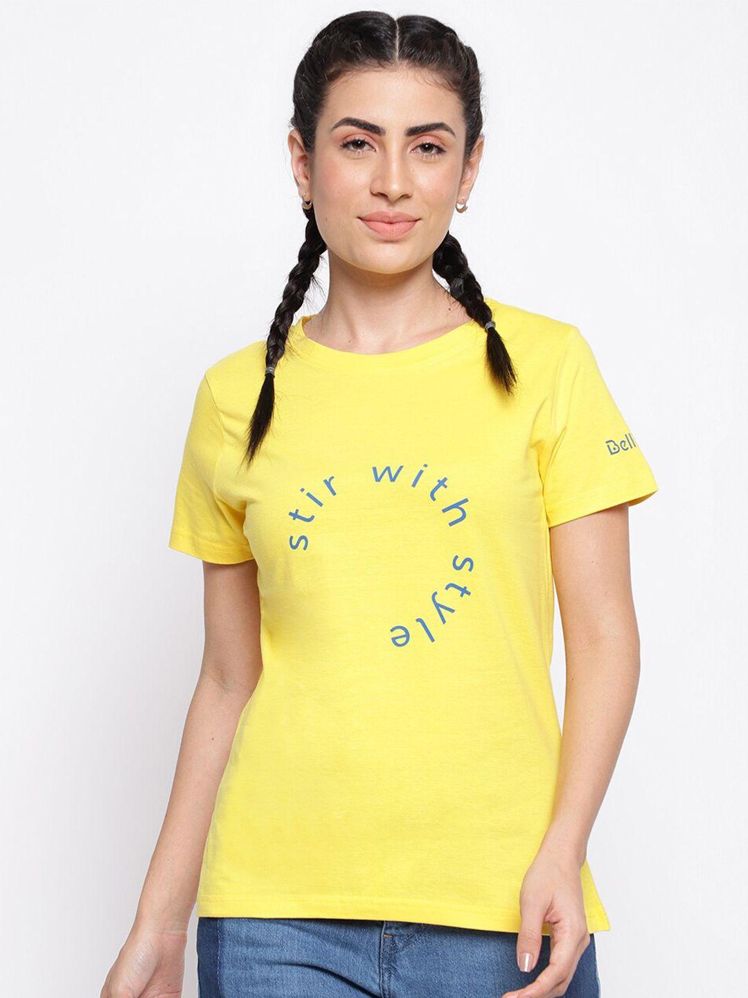 belliskey women typography printed t-shirt