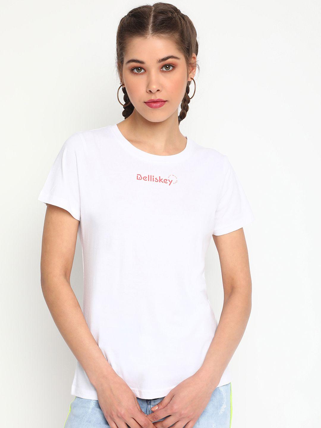belliskey women white brand logo t-shirt