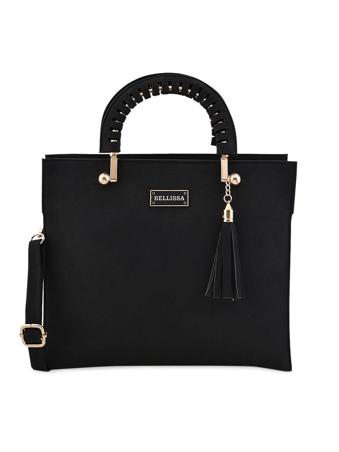 bellissa black solid handheld bag